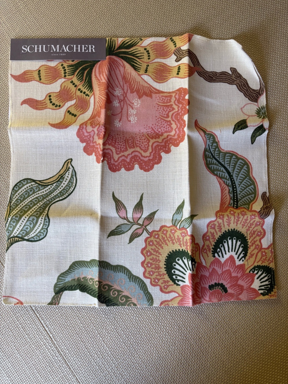 Schumacher Hot House Flowers Fabric Sample